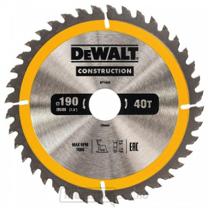 Fűrészlap 190x30mm 40z ATB 10° DeWALT DT1945 Fűrészlap 190x30mm 40z ATB 10° DeWALT DT1945 gallery main image