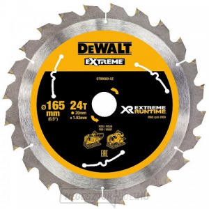 Fűrészlap 165x20mm, 24 fogazat DeWALT FLEXVOLT DT99560