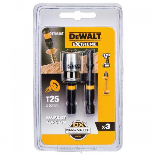 Torziós bitek 2xT25 50mm mágneses tartó DeWALT DT70538T