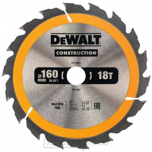 Fűrészlap 160x20mm, 18 fogú, DeWALT DT1931 akkumulátoros fűrészekhez