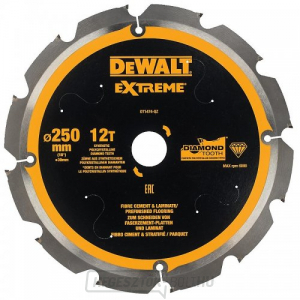 Fűrészlap cement farostlemezhez és laminált lemezhez 250x30mm 12z DeWALT DT1474 gallery main image