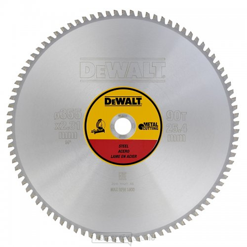 Fűrészlap fémvágáshoz 355x25,4mm 90z EXTREME DeWALT DT1927