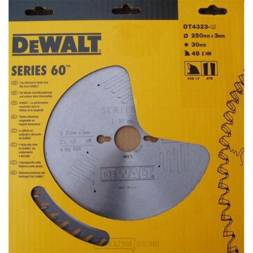 Fűrészlap 250x30mm 48z ATB 10° DeWALT DT4323