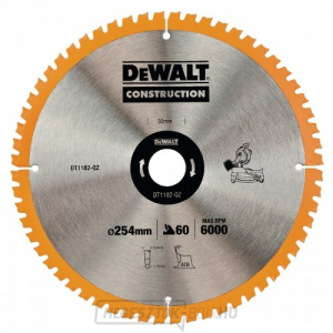 Fűrészlap 254x30mm 60z ATB 7° DeWALT DT1182