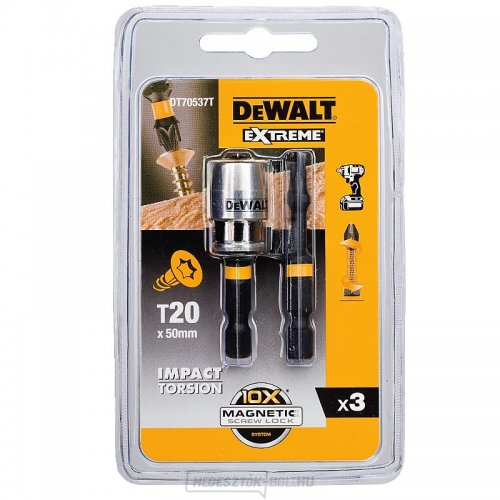 Torziós bitek 2xT20 50mm mágneses tartó DeWALT DT70537T