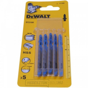 Fűrészlap vékony fémhez 1,5-4mm egyenes vágás 76mm 76mm 5db DeWALT DT2160 DeWALT DT2160