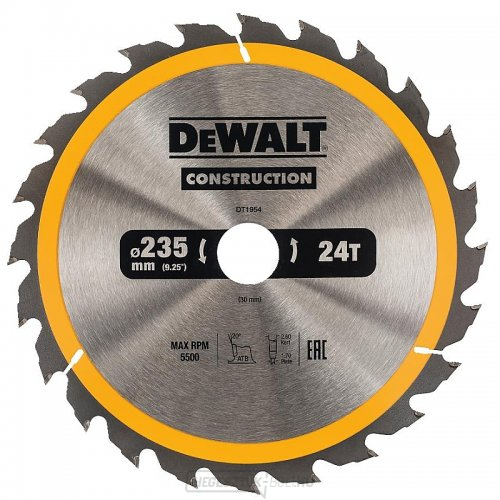 Fűrészlap 235x30mm 24z ATB 20° DeWALT DT1954