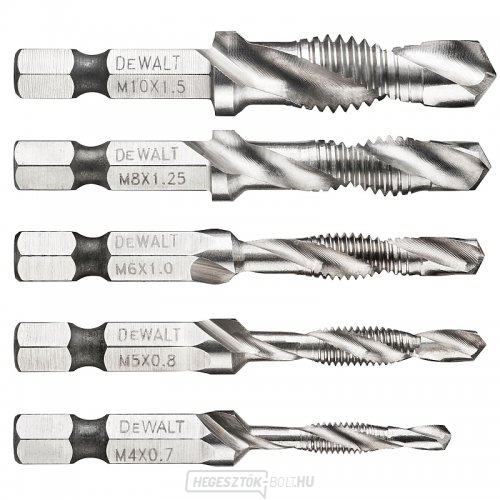 5 darabos fémfúró szett menetfúró szerszámmal DeWALT DT50060