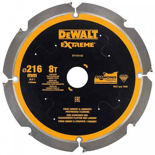Fűrészlap cement farostlemezhez és laminált lemezhez 216x30mm 8z DeWALT DT1473