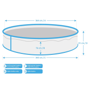 Medence Orlando 3,66x0,91 m tartozékok nélkül - fehér téma Előnézet 