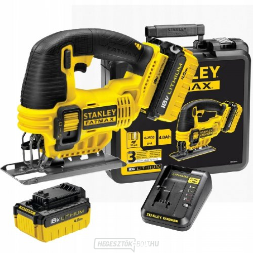 Akkumulátoros kirakósfűrész 18V 2x2,0Ah Stanley FatMax FMC650M2