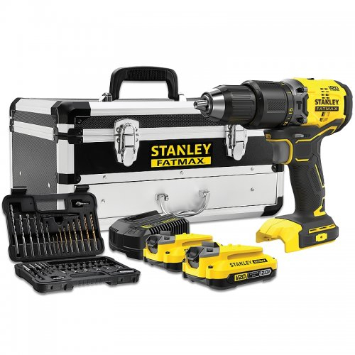 Akkumulátoros ütvefúró V20 18V 2x2,0Ah, tartozékok Stanley FatMax SFMCD715D2F