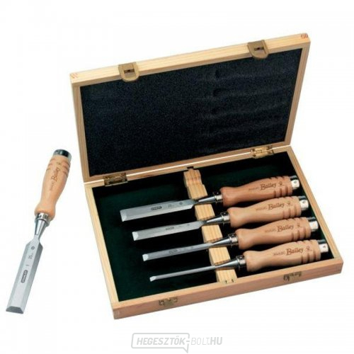 5 darabos Bailey vésőkészlet fa nyéllel 6, 10, 15, 20 és 25 mm Stanley 2-16-217 5 darabos Bailey vésőkészlet fa nyéllel 6, 10, 15, 20 és 25 mm Stanley 2-16-217 gallery main image