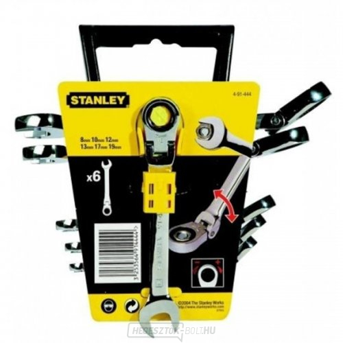 6 darabos Stanley 4-91-444 csuklós racsnis kulcskészlet 6 darabos Stanley 4-91-444 csuklós racsnis kulcskészlet gallery main image