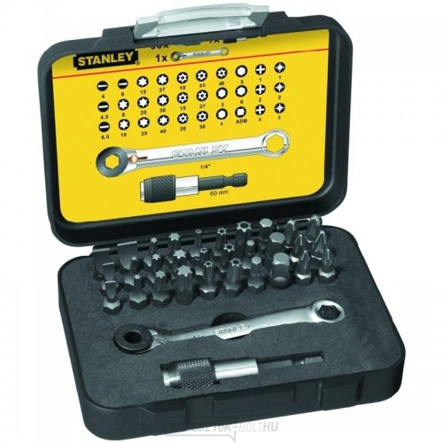 1/4" 32 darabos bitkészlet Stanley racsniskulccsal 1-13-905