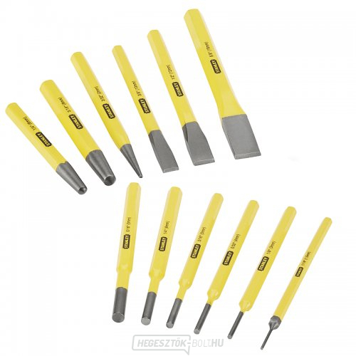 Stanley 12 darabos véső, lyukasztó és lyukasztó készlet 4-18-299