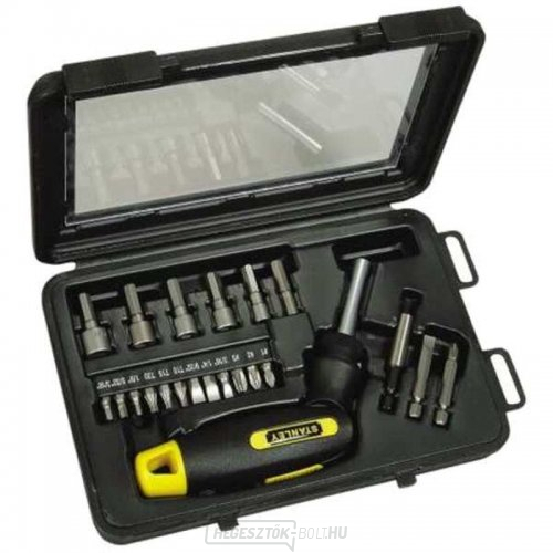 22 darabos racsnis csavarhúzó készlet pisztolymarkolattal Stanley 0-63-022 22 darabos racsnis csavarhúzó készlet pisztolymarkolattal Stanley 0-63-022 gallery main image