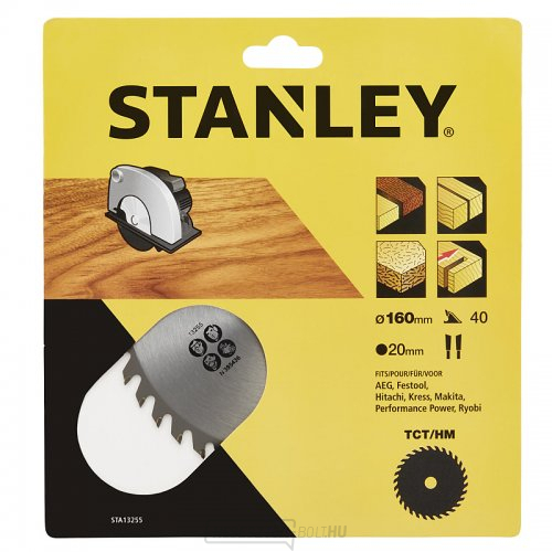 TCT/HM keresztvágó fűrészlap 160 x 20 mm, 40 fog Stanley STA13255