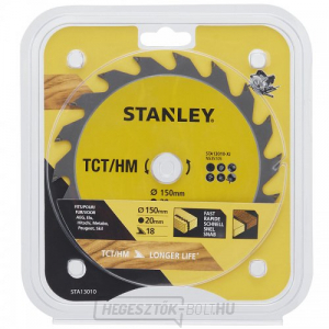 Fűrészlap TCT/HM hosszirányú vágásokhoz 150 x 20 mm, 18 fog Stanley STA13010