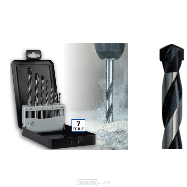TCT betonfúró készlet 4-12 mm (7 darab)