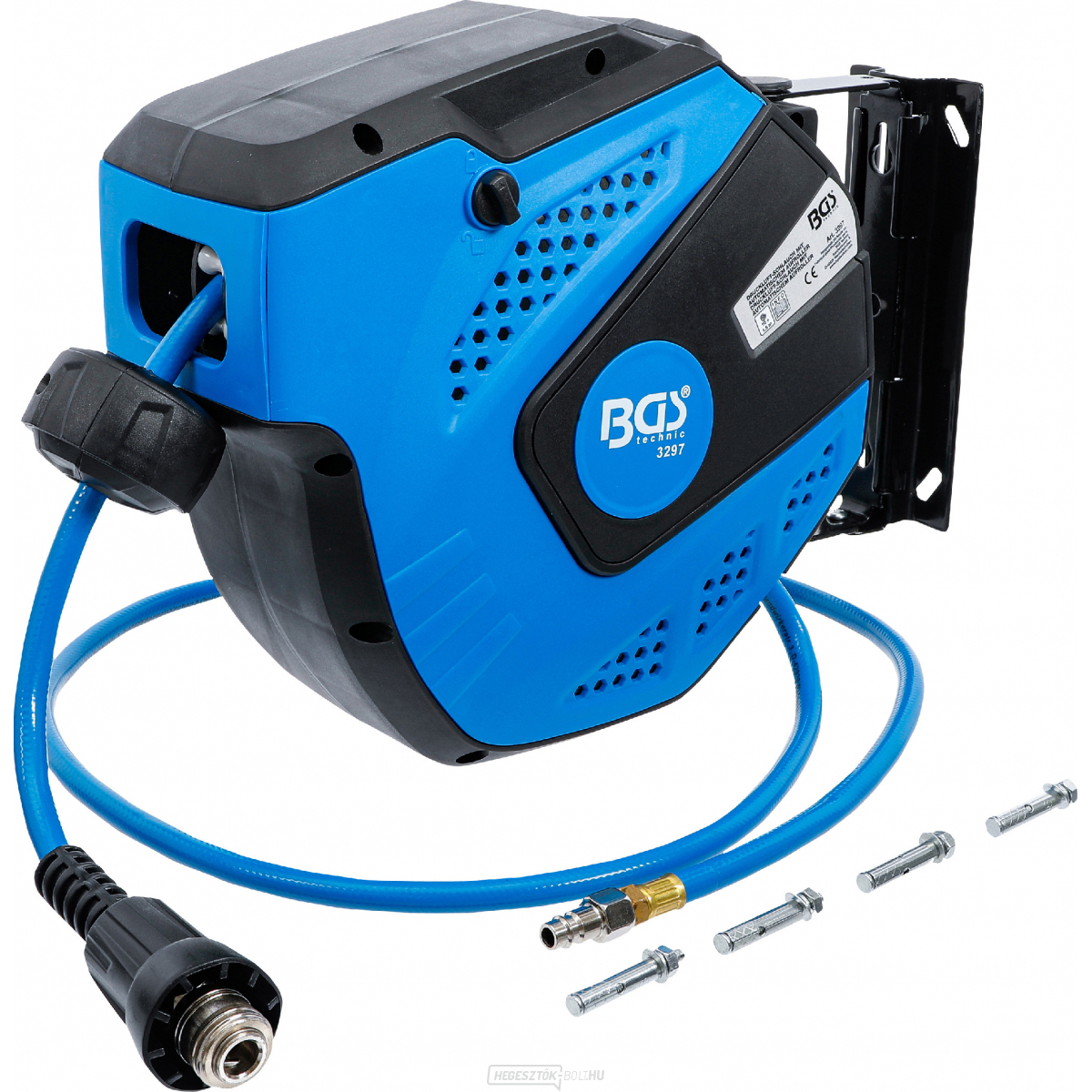 Pneumatikus tömlő orsóval | automatikus | 10 m, BGS 3297 Pneumatikus tömlő orsóval | automatikus | 10 m, BGS 3297 gallery main image