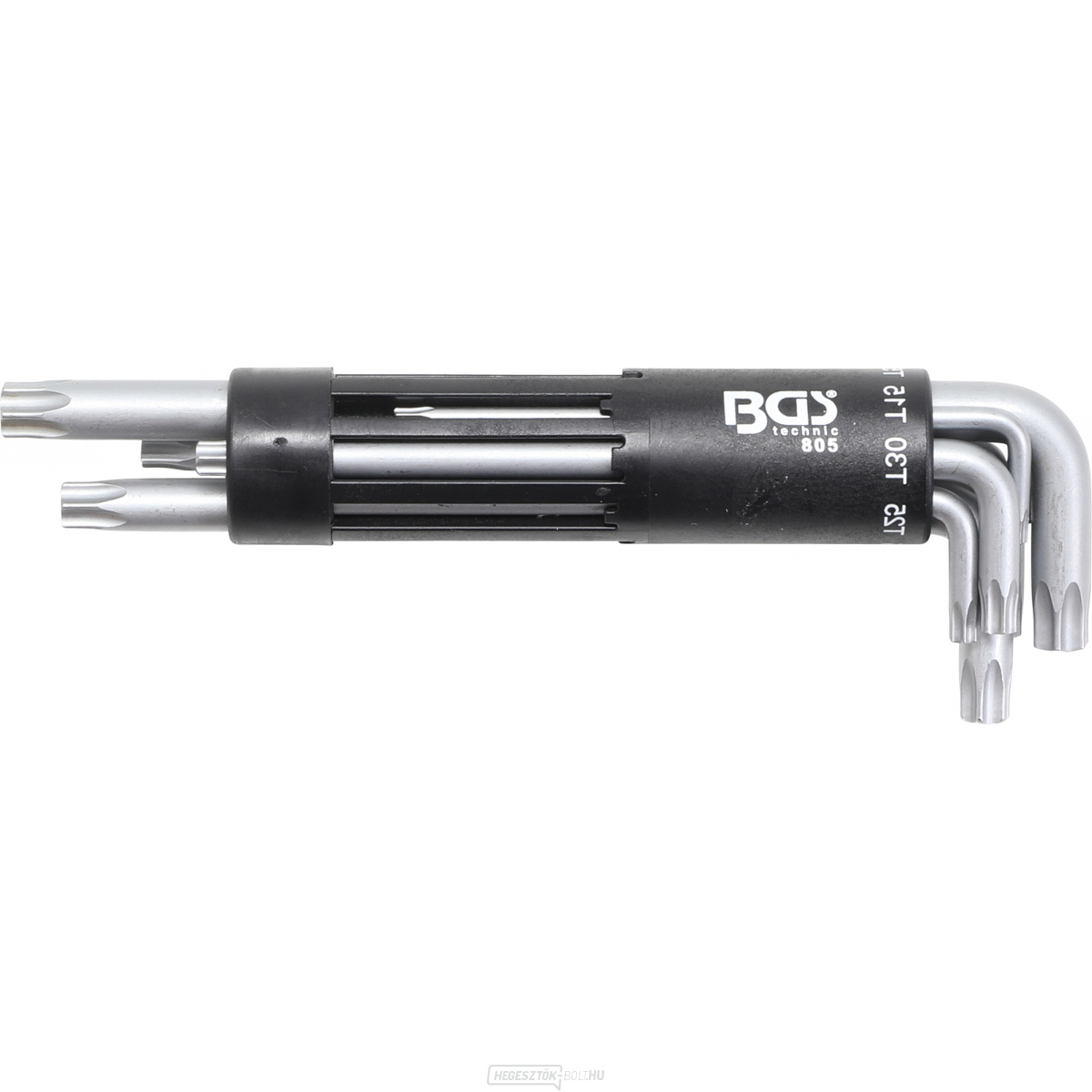 Hajlított kulcskészlet | nagyon hosszú | T-profil (Torx-hoz) T10 - T50 furattal | 8 részes BGS 805