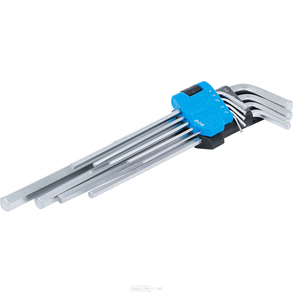 Hajlított kulcskészlet | nagyon hosszú | belső hatszög 1,5 - 10 mm | 9 részes BGS 808