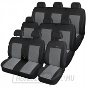 RENAULT TRAFIC III autóhuzatok, 9 ülés, osztatlan dupla ülés az első sorban, 2014-től, szürke-fekete SIXTOL gallery main image