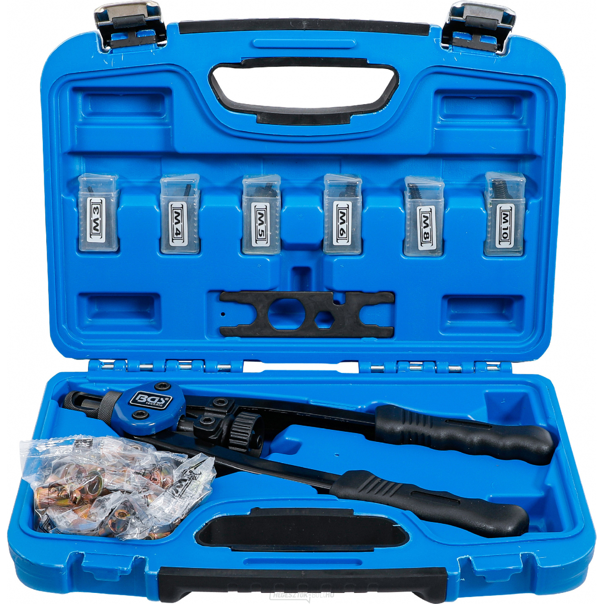 Szegecscsavaró fogó készlet | M3 - M10 | 68 darabos, BGS 408