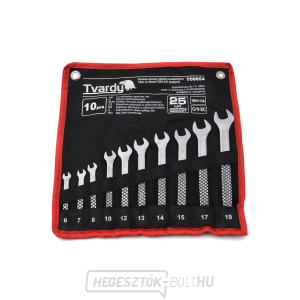 10 db-os kombinált villáskulcs készlet. 6-19 mm CRV-CS (szatén 10 db-os kombinált villáskulcs készlet. 6-19 mm CRV-CS (szatén gallery main image