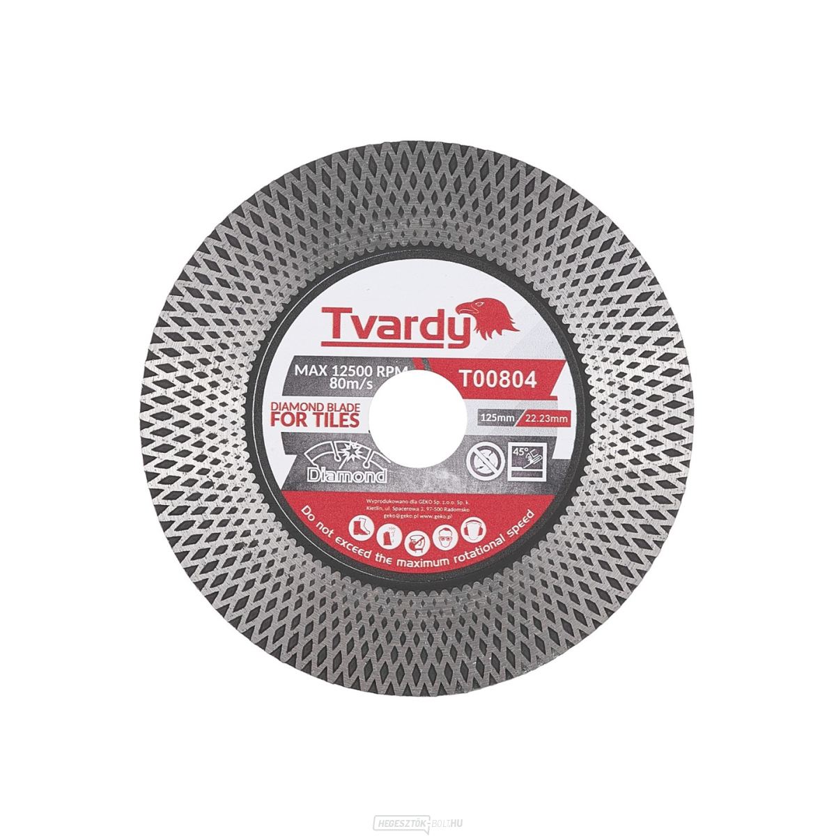 Gyémánt tárcsa kőedény csiszolásához és vágásához 125x25x22,23 mm 