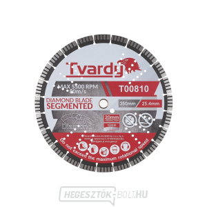 Szegmentált gyémánt tárcsa 350x12x25,4/20mm gyűrűvel   Szegmentált gyémánt tárcsa 350x12x25,4/20mm gyűrűvel   gallery main image