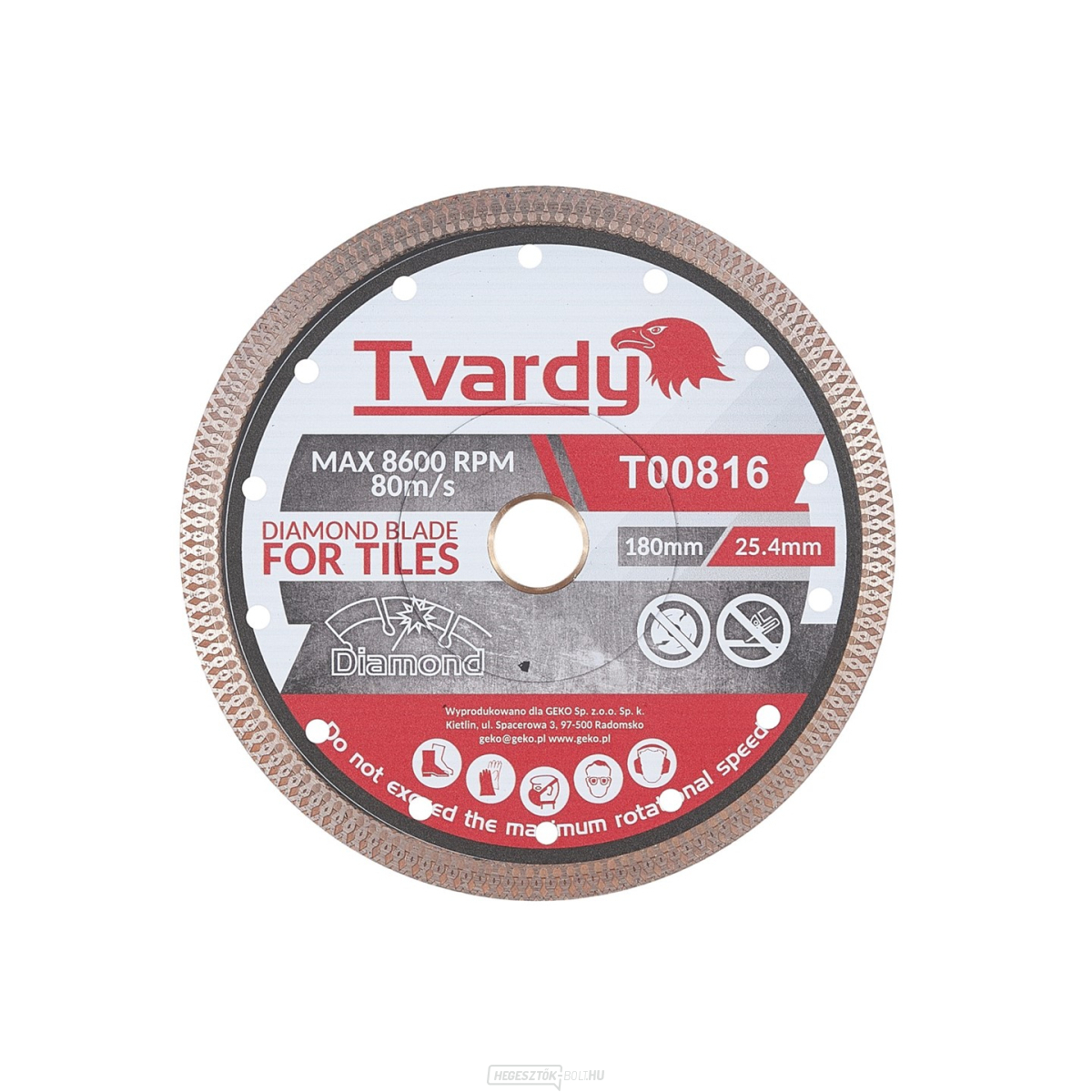 Gyémánt korong porcelánhoz 180x10x25,4/22,23mm