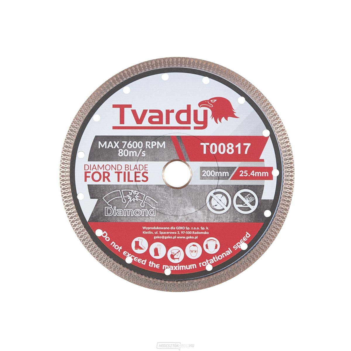 Gyémánt korong porcelánhoz 200x10x25,4/22,23mm