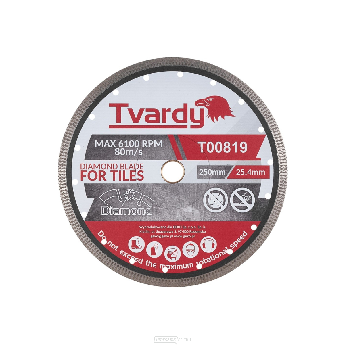 Gyémánt korong porcelánhoz 250x10x25,4/22,23mm