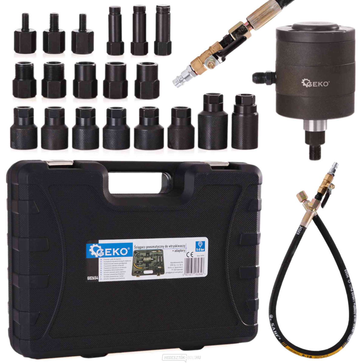 Pneumatikus injektor lehúzó + adapterek