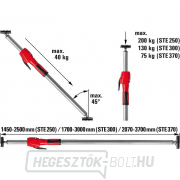 Bessey STE370 egykezes támasztórúd 65 kg (2070 ÷ 3700 mm) Előnézet 