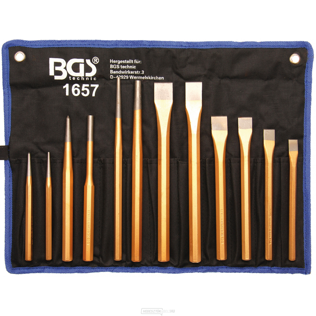 Sasszeg/véső/lyukasztó készlet | 12 részes, BGS 1657 Sasszeg/véső/lyukasztó készlet | 12 részes, BGS 1657 gallery main image