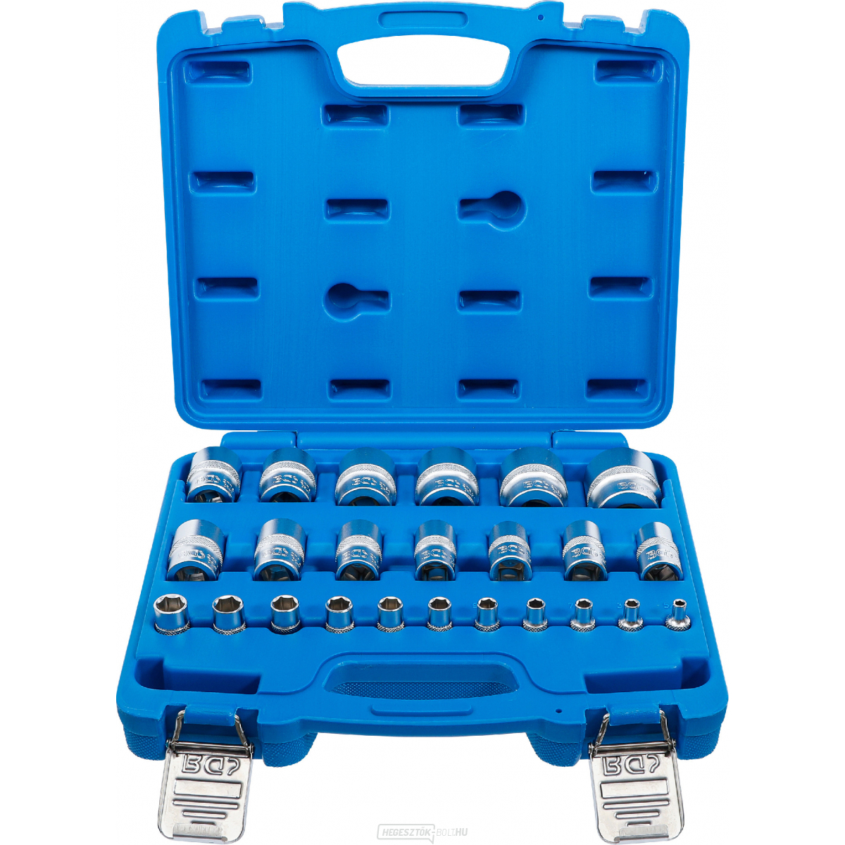 Hatszögletű aljzatkészlet | 6,3 mm (1/4"), 12,5 mm (1/2") | hüvelykes méretek | 24 darabos, BGS 2246