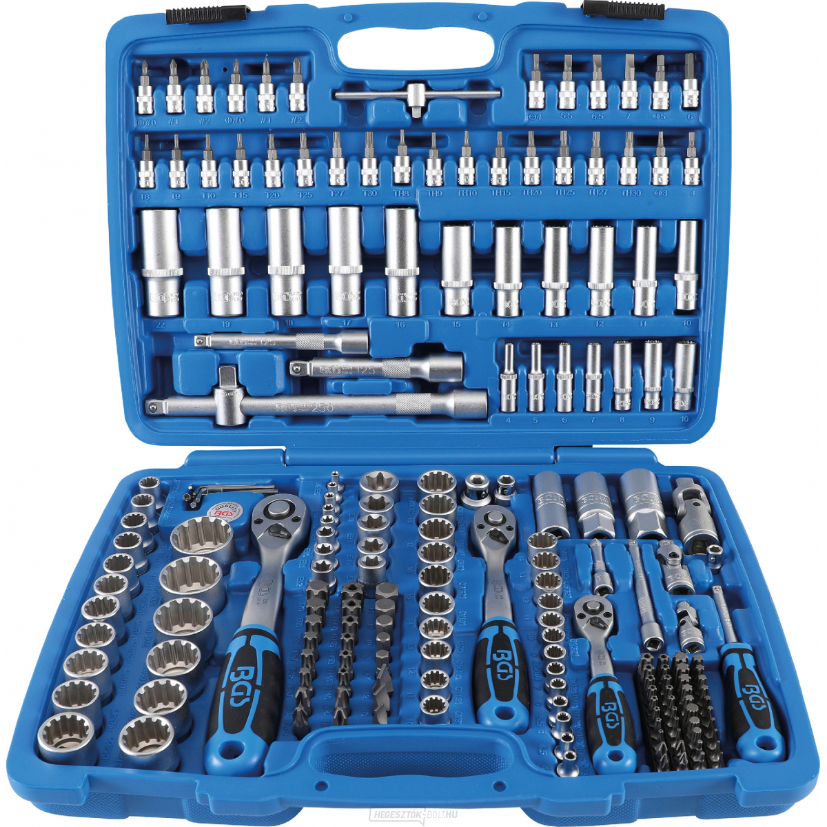 Gola készlet"Gear Lock" | 6,3 mm (1/4")/10 mm (3/8")/12,5 mm (1/2") | 192 darabos, BGS 2247
