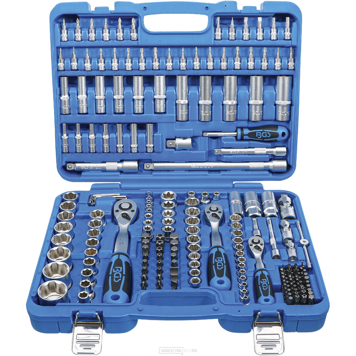 Gola készlet, tengelyprofil | 6,3 mm (1/4")/10 mm (3/8")/12,5 mm (1/2") | 192 darabos, BGS 2292