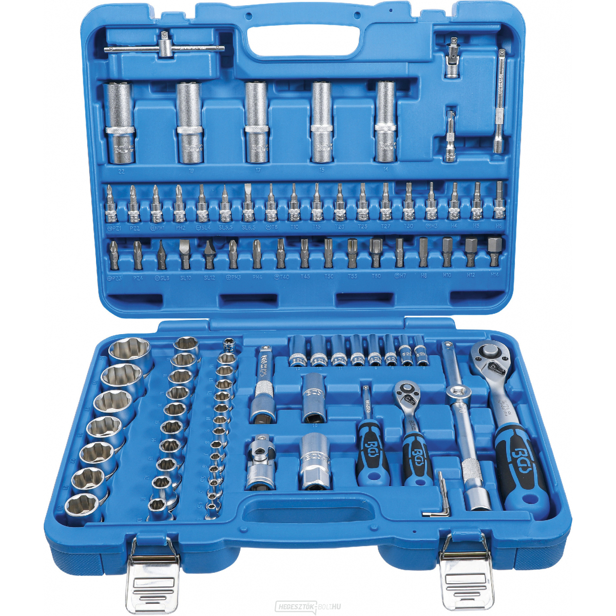 Gola készlet, tengelyprofil | 6,3 mm (1/4")/12,5 mm (1/2") | 95 darabos, BGS 2294