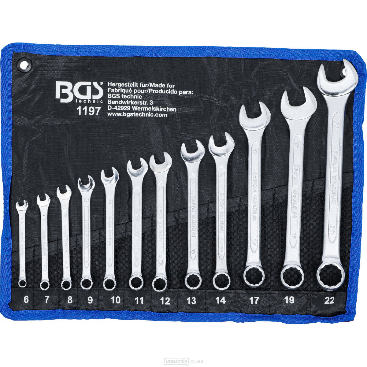 Nyitottvégű csavarkulcs készlet | 6 - 22 mm | 12 részes, BGS 1197 Nyitottvégű csavarkulcs készlet | 6 - 22 mm | 12 részes, BGS 1197 gallery main image