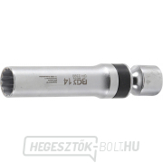 Csuklós foglalatfej gyújtógyertyákhoz, tizenkét oldalú rögzítőrugóval | belső négyzet 10 mm, BGS 2390 Csuklós foglalatfej gyújtógyertyákhoz, tizenkét oldalú rögzítőrugóval | belső négyzet 10 mm, BGS 2390 gallery main image