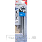 Hajlított kulcskészlet | extra hosszú | T-profil (Torx-hoz) gömbfejjel | T10 - T50 | 9 részes, BGS 819 Előnézet 