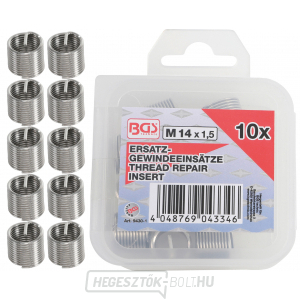 Csere menetbetét készlet | M14 x 1,5 mm | 10 darabos, BGS 9430-1 Csere menetbetét készlet | M14 x 1,5 mm | 10 darabos, BGS 9430-1 gallery main image