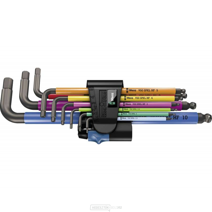 Wera 022210 Inbus dugókulcsok 950/9 Hex-Plus Multicolour HF 1, BlackLaser tartási funkcióval (9 darabos készlet)