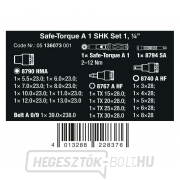 Wera 136073 Safe-Torque A 1 SHK 1. nyomatékkulcskészlet, 1/4" négyszögletes, 2 ÷ 12 Nm (20 részes készlet) Előnézet 