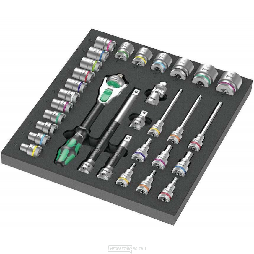 Wera 150112 Zyklop racsnis készlet 1/2" 8000 C típus 9722 habbetétben 1. szett (31 darabos készlet)