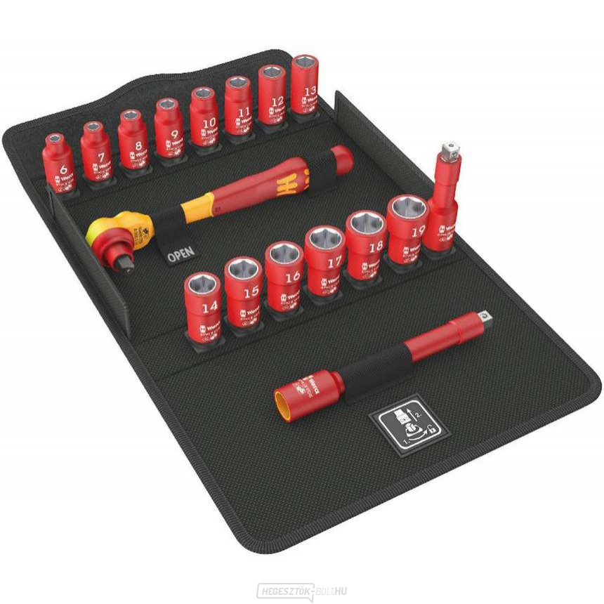 Wera 004970 Szigetelt racsnis készlet Zyklop 8100 SB VDE 1, 3/8" szorítórész (17 darab)